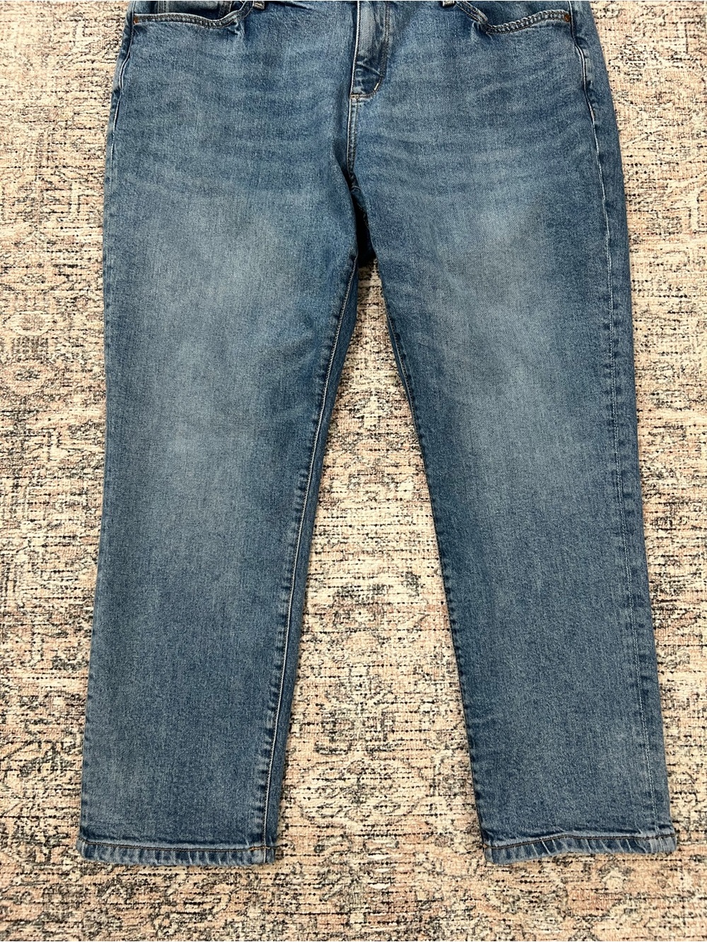 Ana Mid Rise Boyfriend Jeans Women's 14W Blue Denim Stretch - Picture 4 of 12